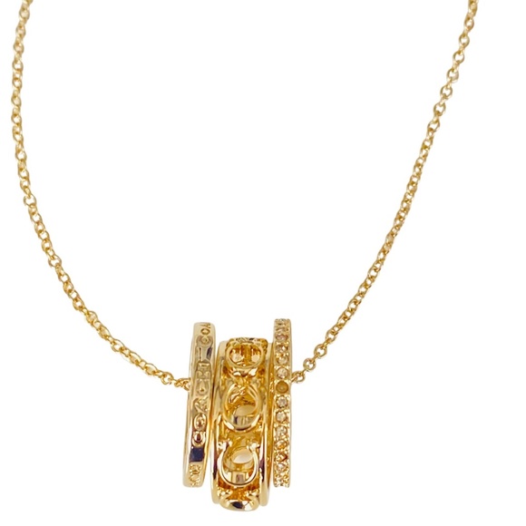 New Authentic COACH Signature Gold Tone Necklace $140 - Picture 6 of 7